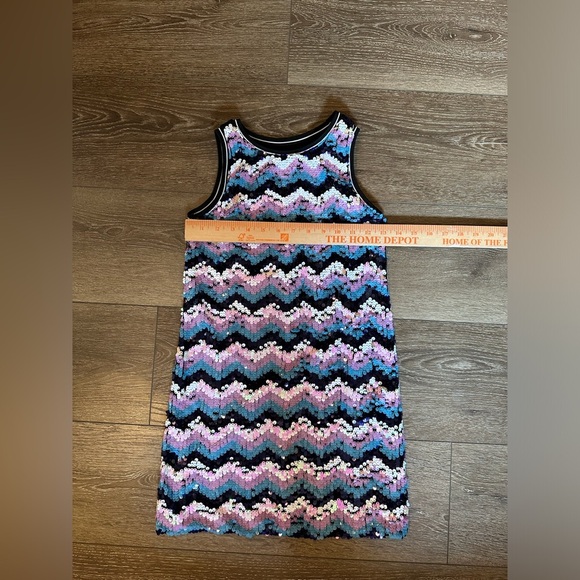 Kid Pik sequin mini holiday flip sequins tank dress - Picture 6 of 7